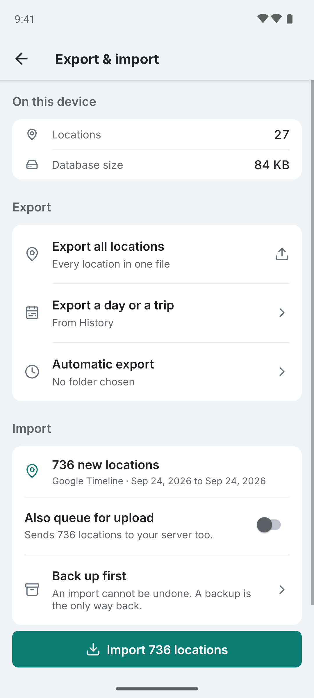 Import preview