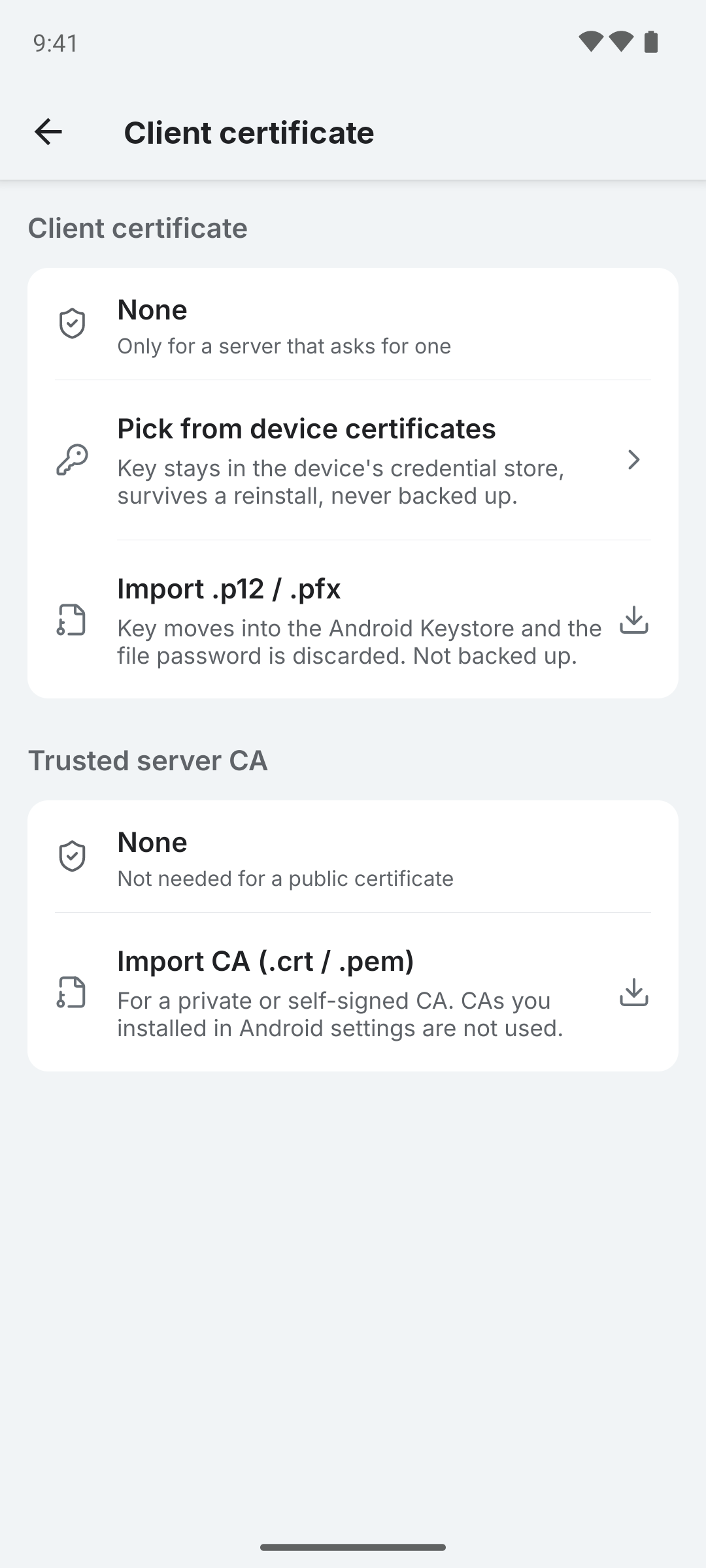 Client certificate